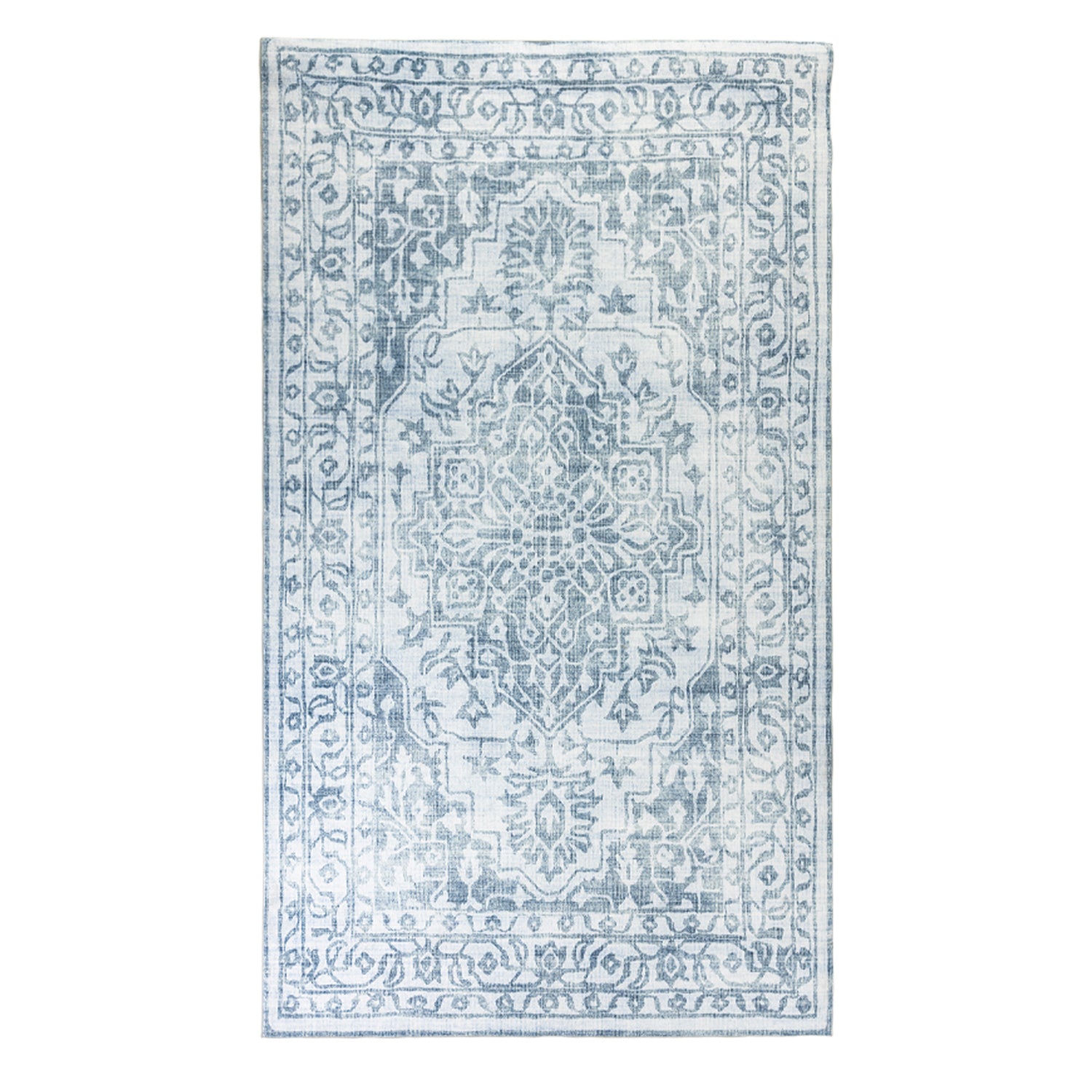 Annabeth Floral Denim 200 x 300cm on a white background