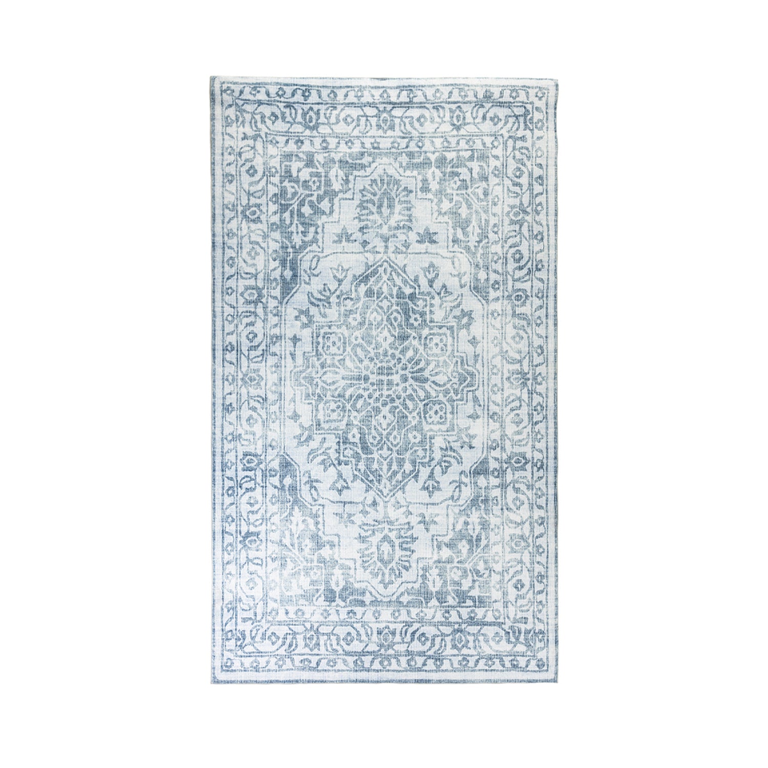 Annabeth Floral Denim rug 120 x 180cm on a white background 