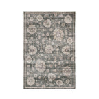 Design Republique Vali Floral Chenille Rug (120 × 180cm) in Natural, featuring an elegant vintage-inspired floral design with scrolling vines and large botanical motifs in soft natural, taupe, and charcoal tones.