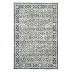 Design Republique Dexy Border Rug in Charcoal with a distressed geometric pattern and dark border.