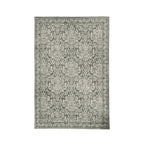 Gracious Living Lilibeth Floral Plush Rug in Khaki with a muted green and cream floral pattern and bordered edge.