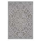Fieldcrest Jasmine Wool Rug in Natural featuring an intricate ivory medallion pattern on a soft natural beige background.