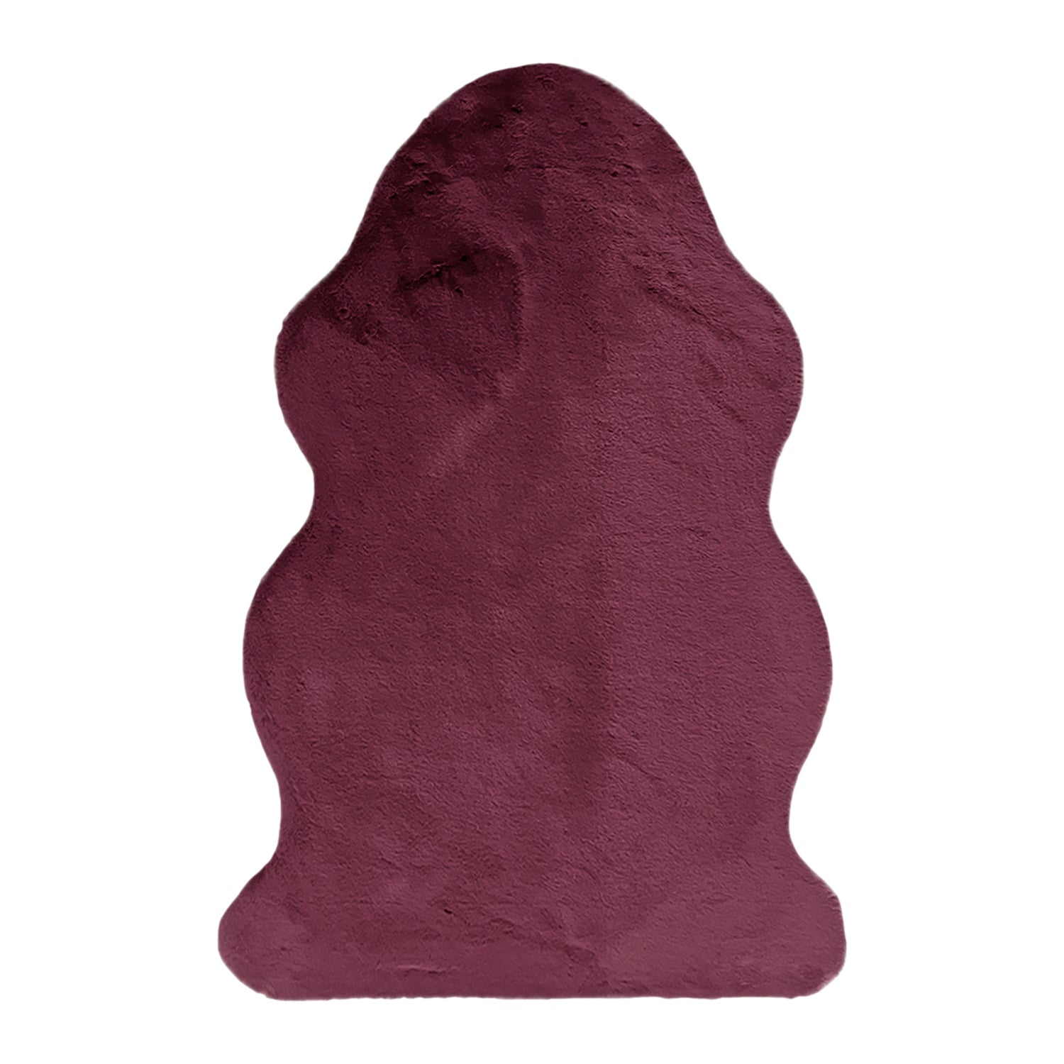 A plush berry novelty rug with a softly contoured silhouette and velvety texture adds a bold, playful accent to any room.