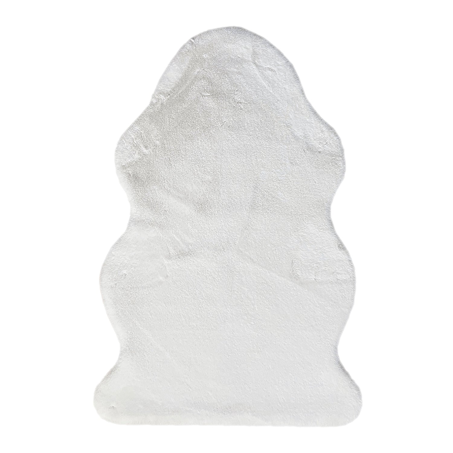 A plush ivory novelty rug with a softly contoured silhouette and luxuriously soft texture adds a fresh, modern accent to any room.
