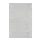 Fieldcrest Rita Texture Area Rug 160 x 230cm in Ivory, featuring a tonal textured geometric pattern with raised linear detailing.