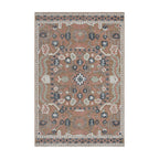 Design Republique Neve Wool Rug 160 x 230cm in Clay, featuring an ornate floral medallion design in clay, blush, navy, sage and ivory tones.