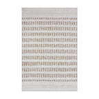 Fieldcrest Rema Jute Border Rug 160 x 230cm in Natural, featuring textured woven stripes in natural and ivory tones with decorative patterned bands.