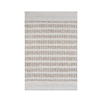 Fieldcrest Rema Jute Border Rug 120 x 180cm in Natural, featuring textured woven stripes in natural and ivory tones with decorative patterned bands.