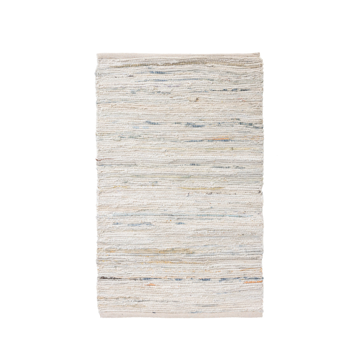 Home Co. Amelia Scatter Natural Denim Rug featuring a textured woven design in soft natural tones with subtle flecks of blue and warm colour.