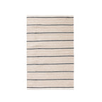 Home Co. Amelia Scatter Natural Stripe Rug featuring a woven natural and cream design with fine black horizontal stripes.