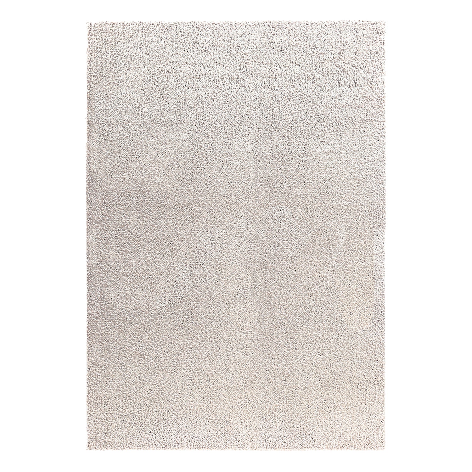 A rectangular shag area rug in Ivory, shown flat against a solid white background.