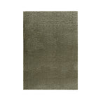 A rectangular shag rug in a muted olive green color, shown flat against a solid white background.