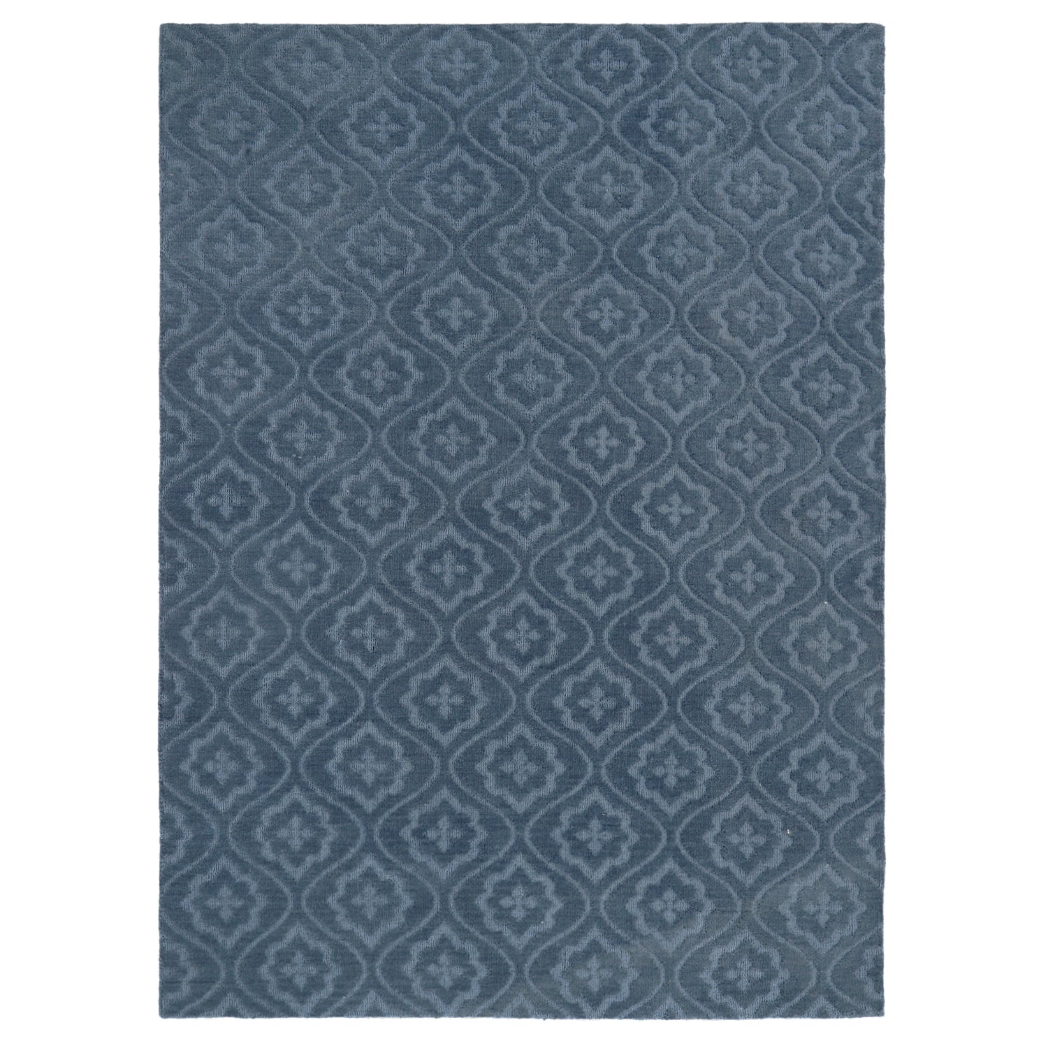 Brighton Rug 230 x 330cm in Navy, featuring a tonal navy design with a repeating geometric medallion pattern.