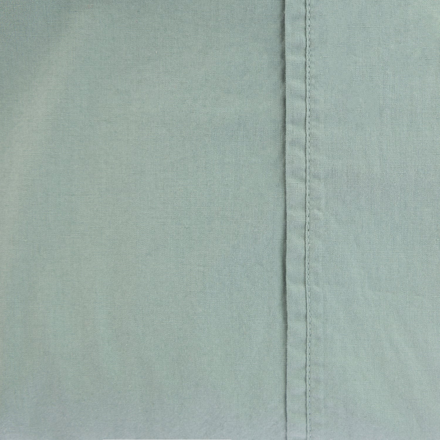Design Republique Quinn 100% Cotton Washed Sheet Set in Sage Eucalyptus, styled on a bed with matching sheets and pillowcases.