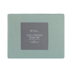 Close-up of the Design Republique Quinn Cotton Washed Sheet Set in Sage Eucalyptus, highlighting the washed cotton texture.