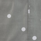Close-up of the Pure & Simple Monroe Sheet Set in grey, showing the white polka dot pattern and stitched seam detail.
