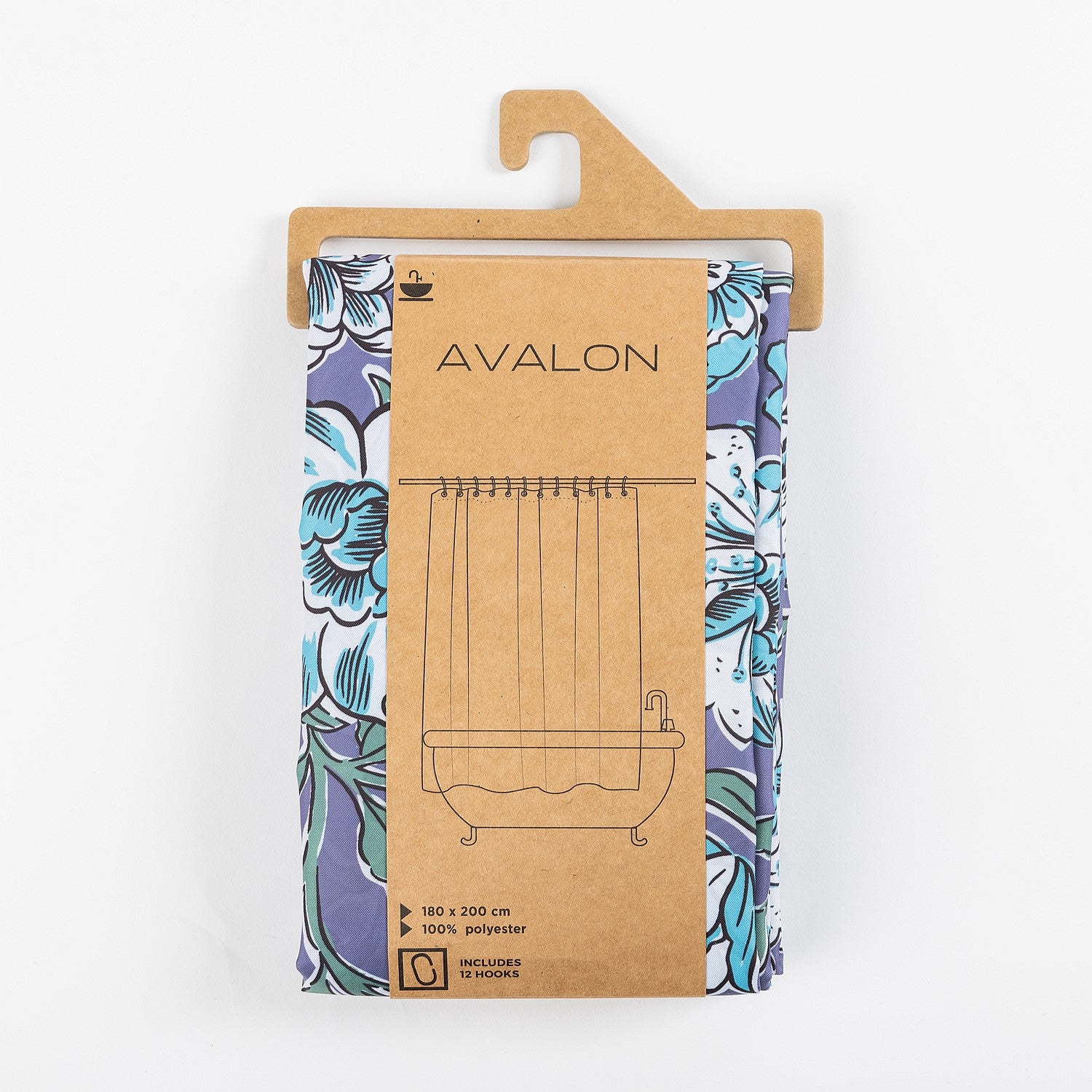 Avalon Floral Shower Curtain 180x200cm