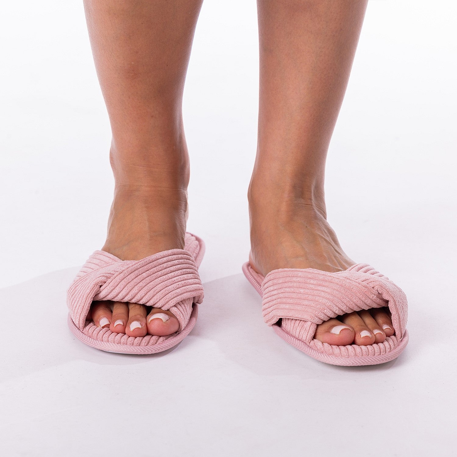 bb&b Sleep Renee Ribbed Slipper Slides Blush