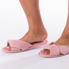 bb&b Sleep Renee Ribbed Slipper Slides Blush