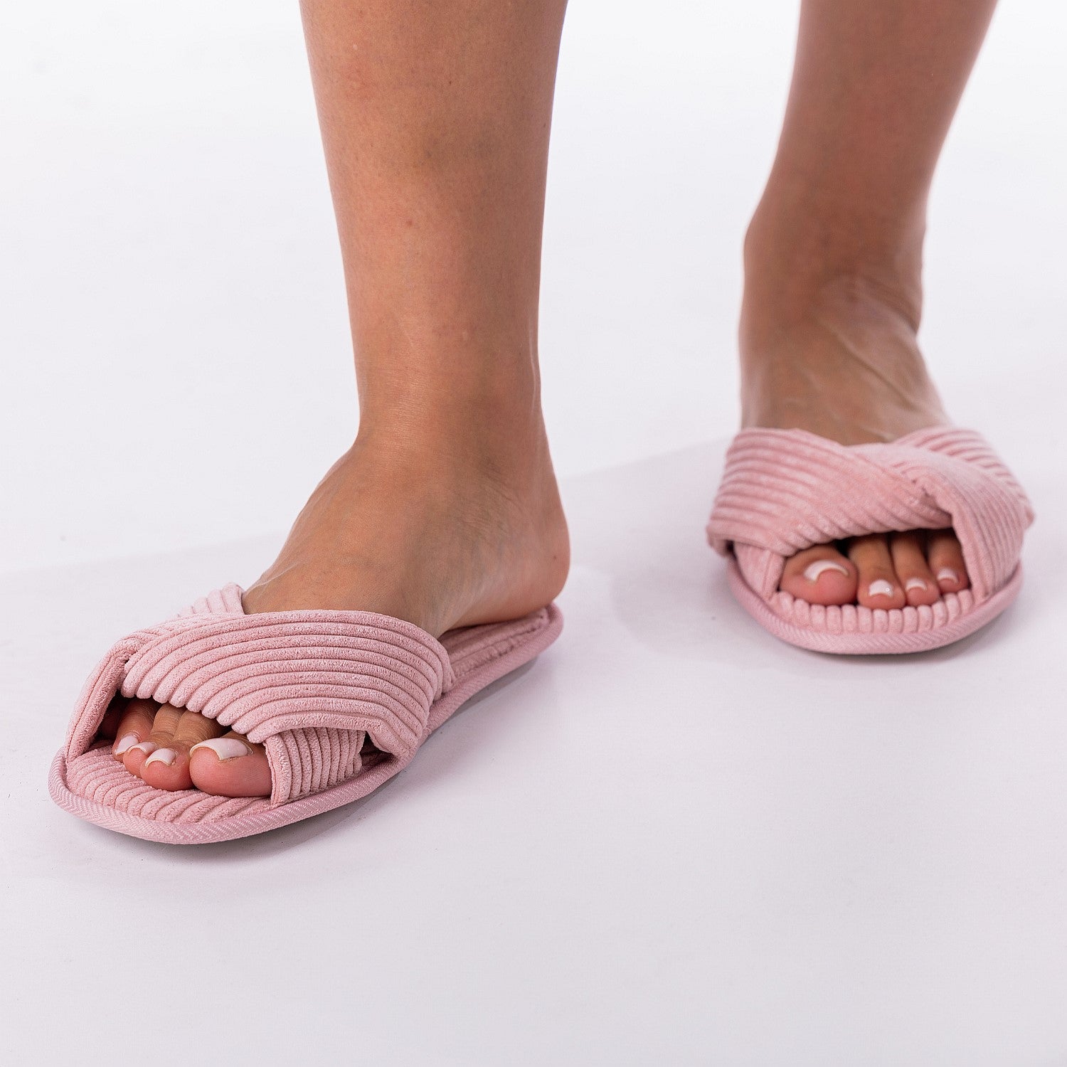 bb&b Sleep Renee Ribbed Slipper Slides Blush
