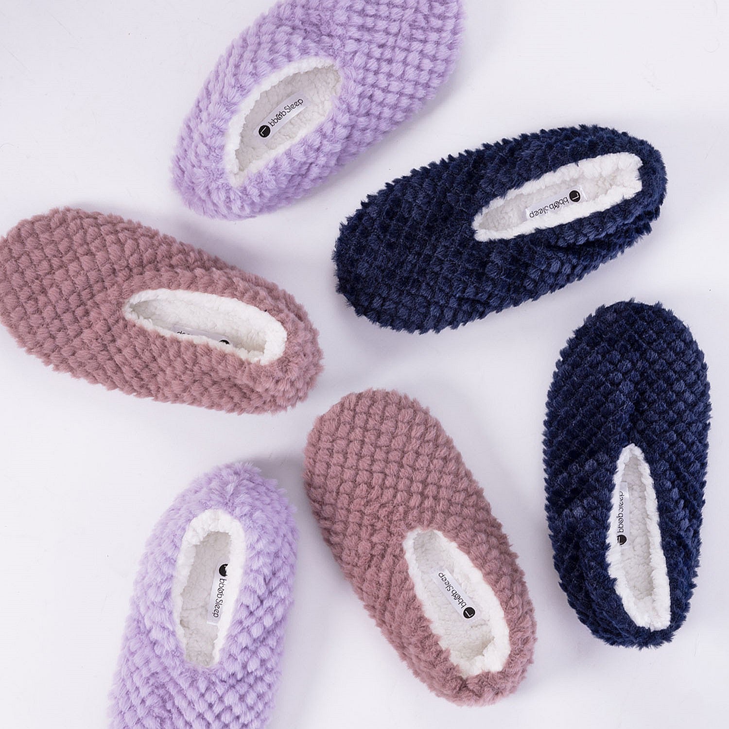 bb&b Sleep Honeycomb Faux Fur Cozy Slippers