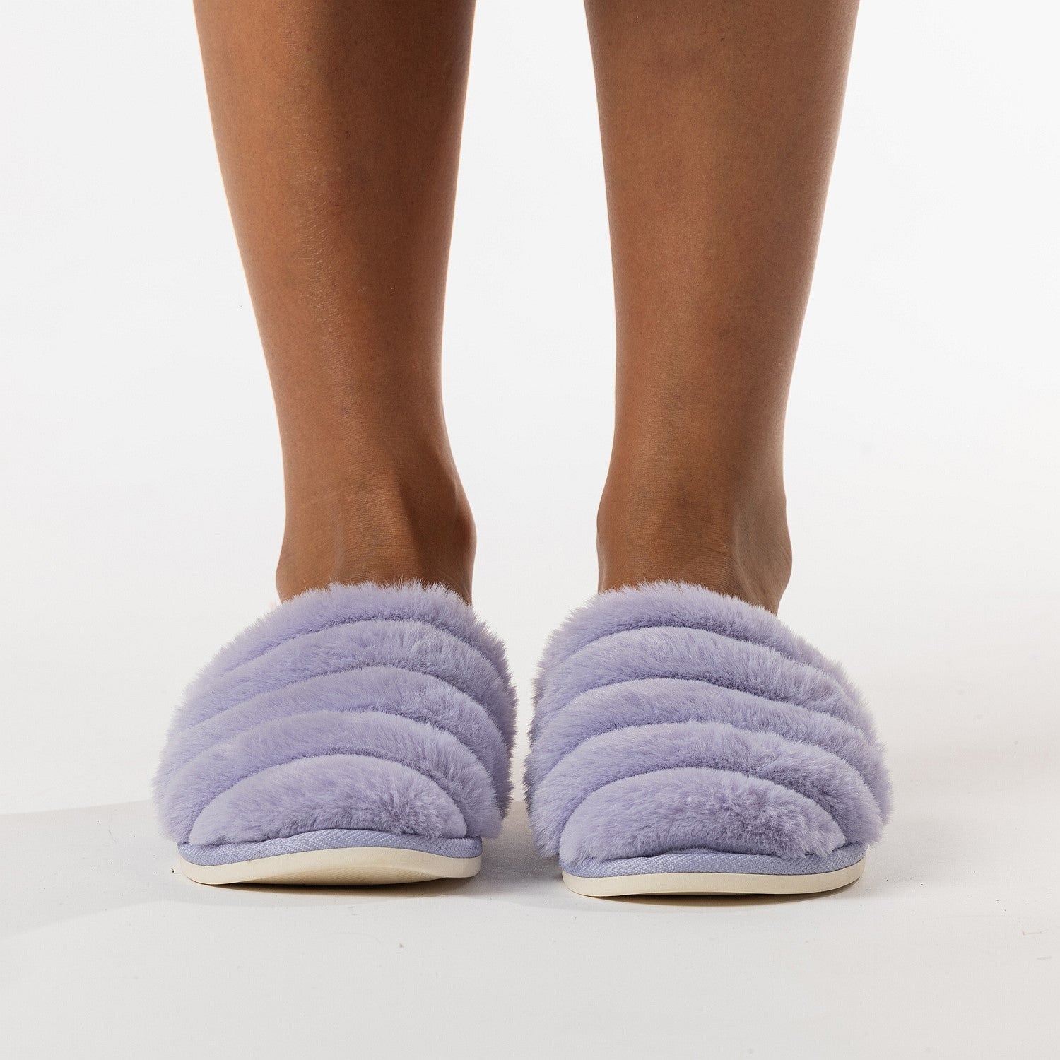 Solace Alexis Channel Faux Fur Slippers