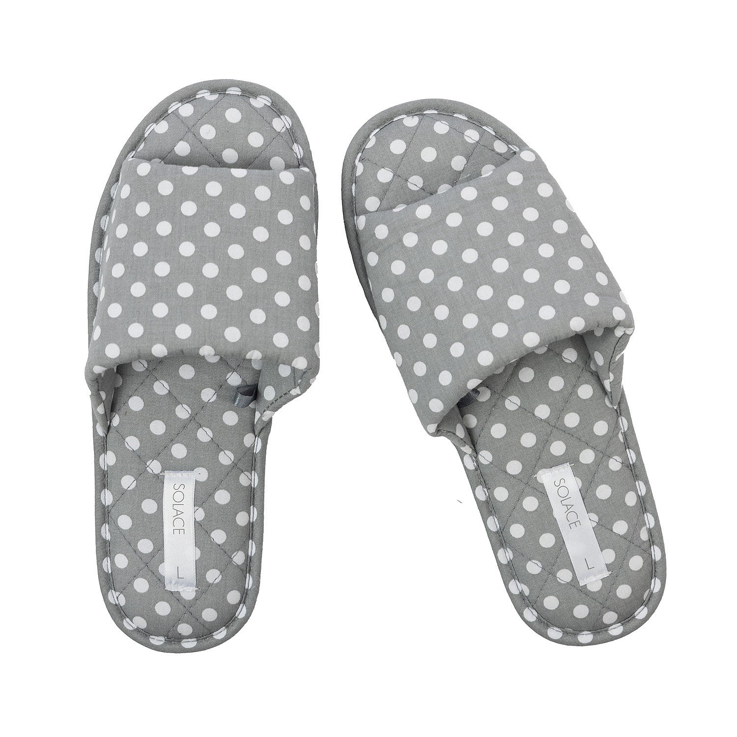 Solace Dot Quilted Slipper Grey