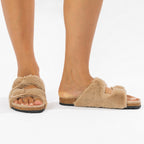 Simple & Sunday Lounge Faux Fur Slipper Slide