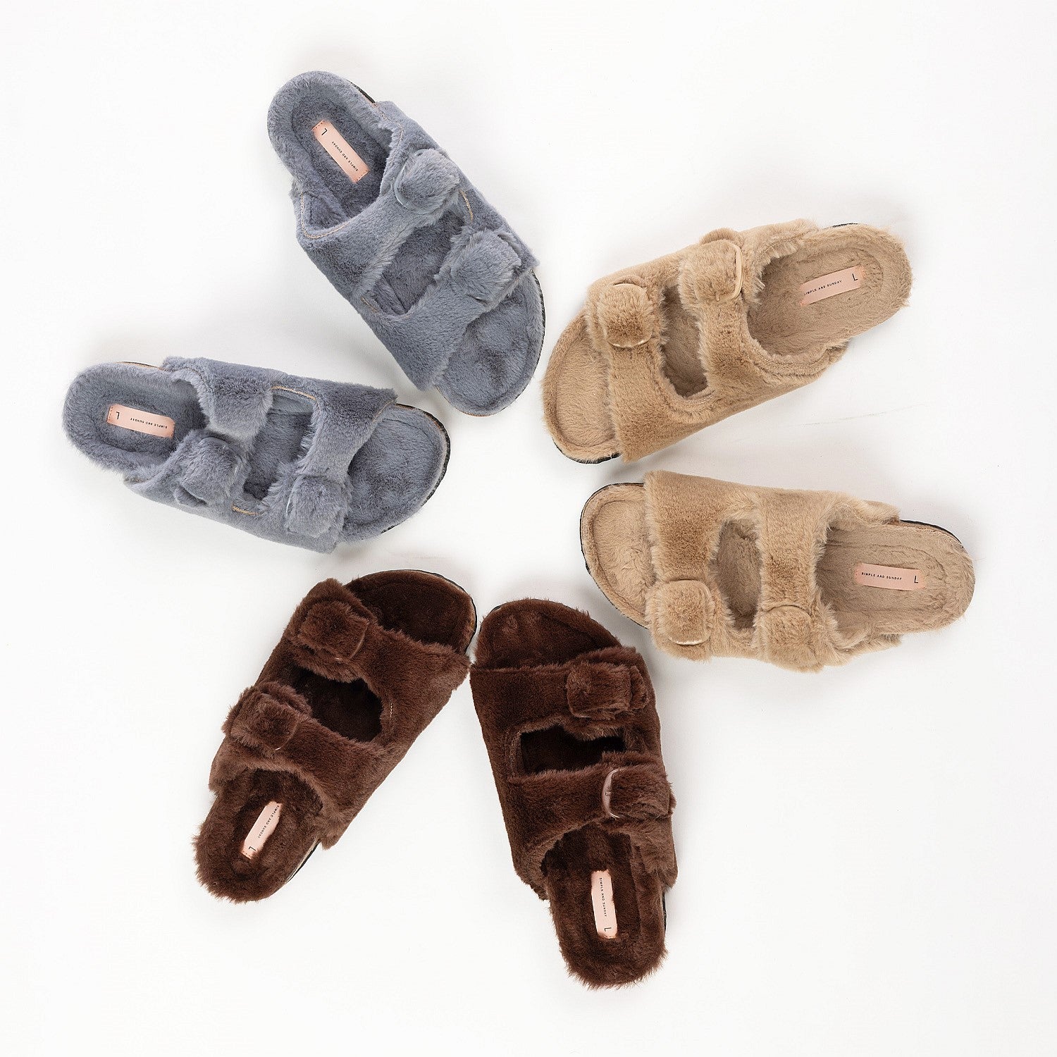 Simple & Sunday Lounge Faux Fur Slipper Slide