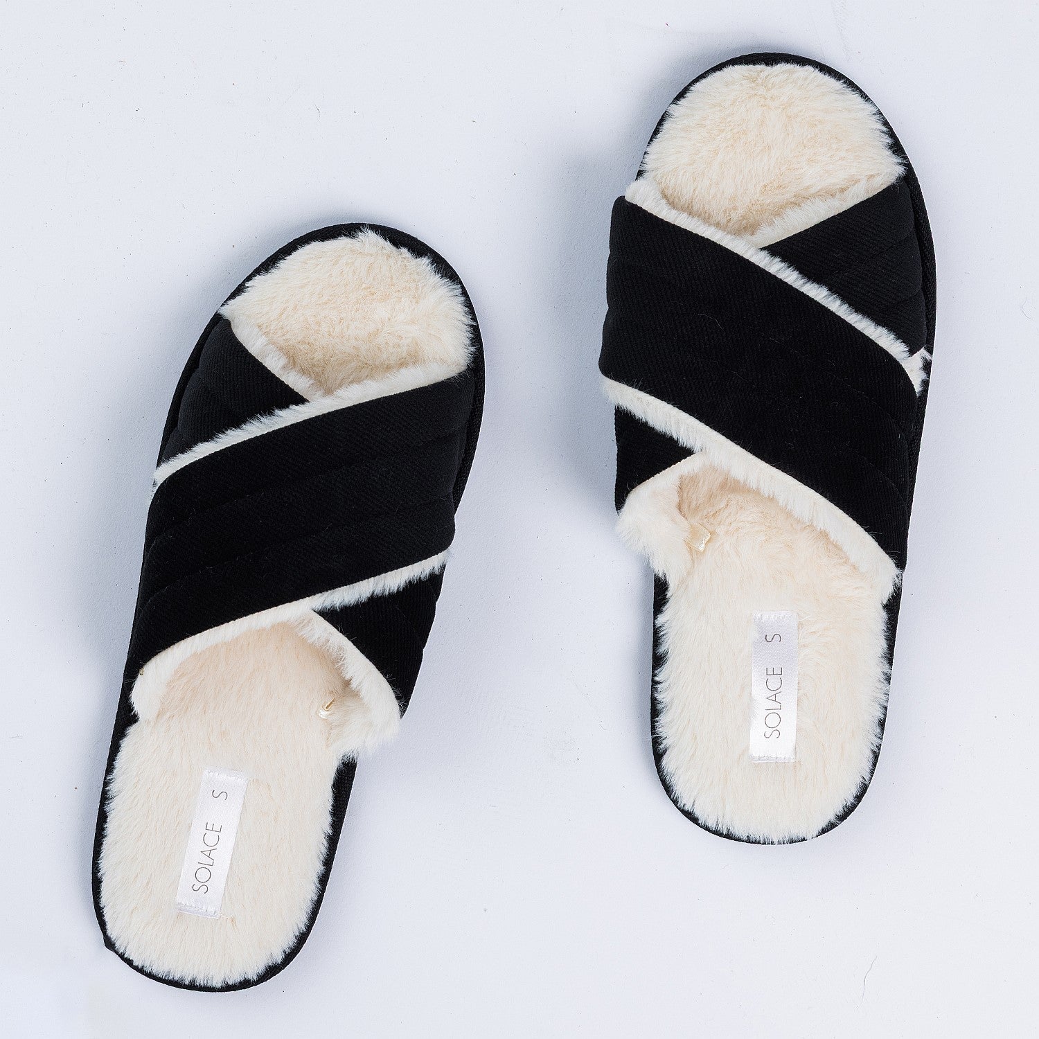 Solace Cross Over Faux Fur Slippers