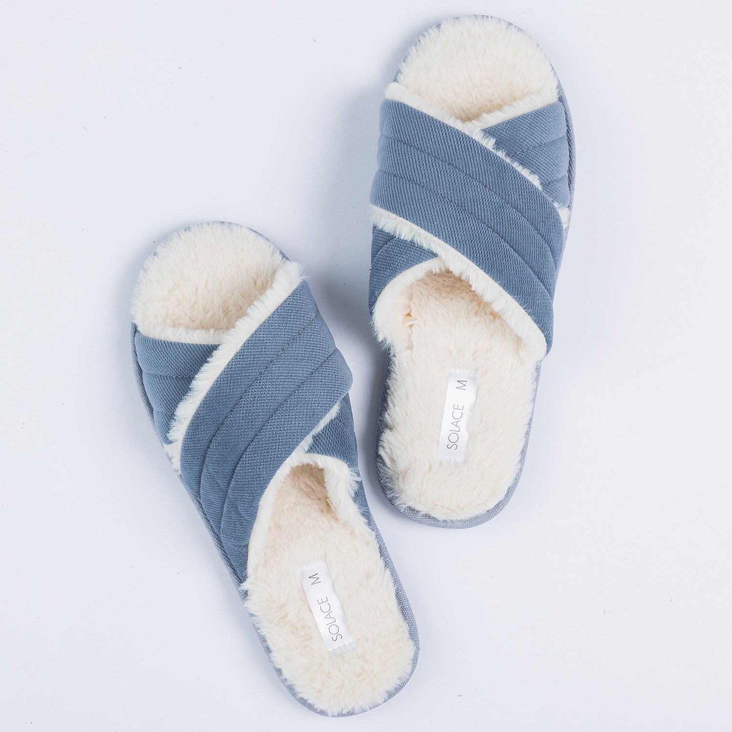 Solace Cross Over Faux Fur Slippers