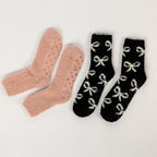 bb&b Sleep Classic 2 Pack Pink & Bow Bed Socks