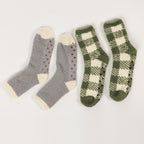 bb&b Sleep Classic 2 Pack Check & Grey Bed Socks