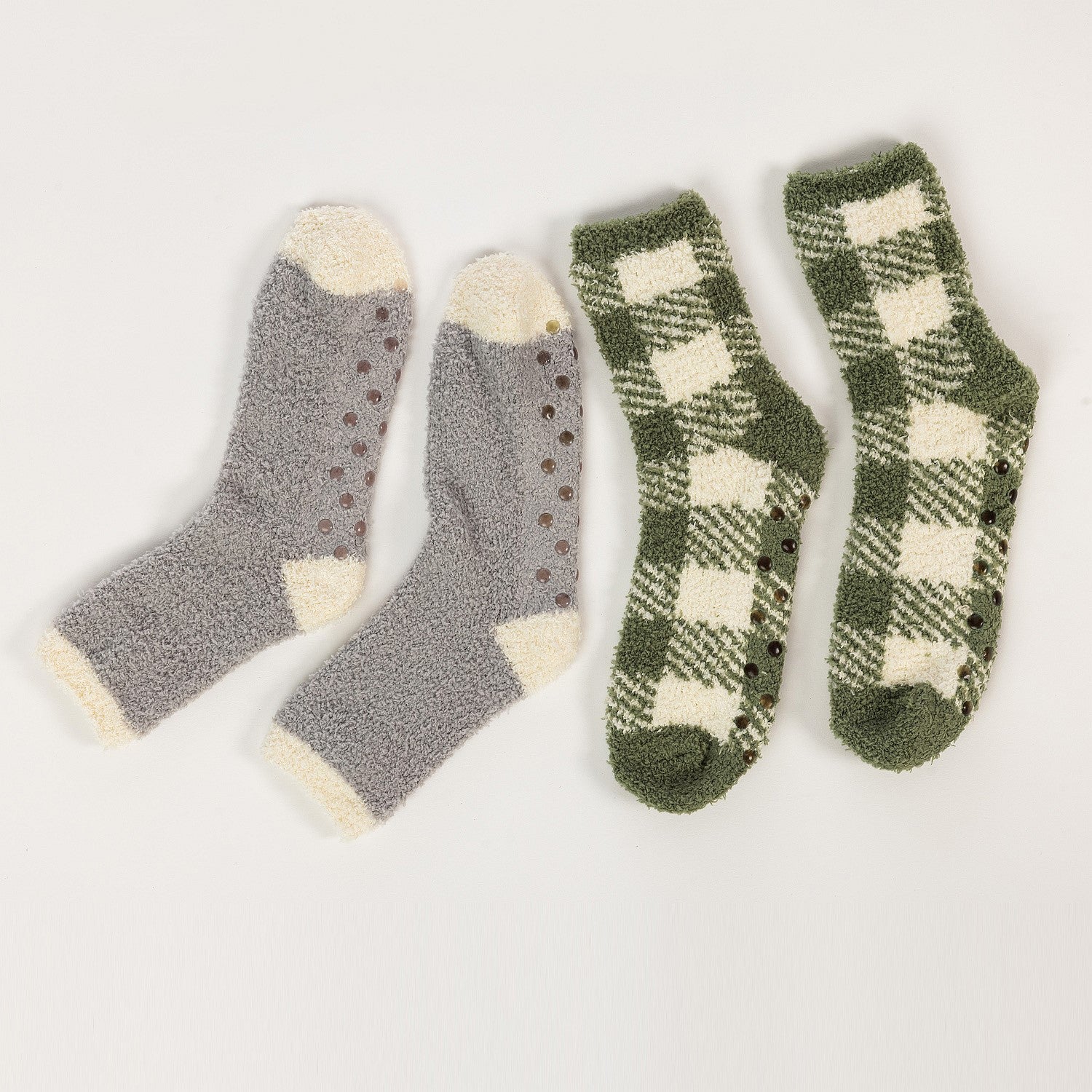 bb&b Sleep Classic 2 Pack Check & Grey Bed Socks