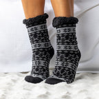 bb&b Fleece Lined Nordic Slipper Sock Black