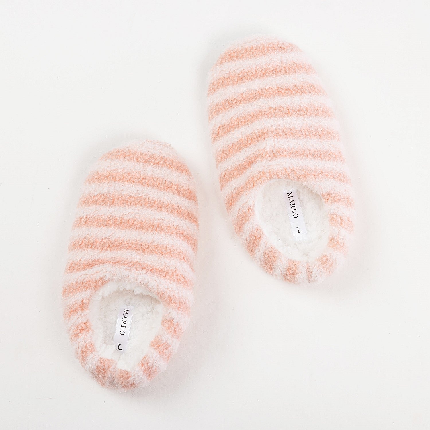 Marlo Stripe Plush Cosy Slipper Blush