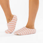 Marlo Stripe Plush Cosy Slipper Blush