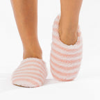 Marlo Stripe Plush Cosy Slipper Blush