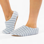 Marlo Stripe Plush Cosy Slipper Denim