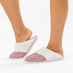Solace Chenille Faux Fur Trim Slippers