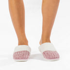 Solace Chenille Faux Fur Trim Slippers