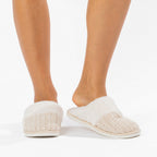 Solace Chenille Faux Fur Trim Slippers