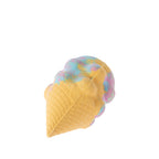 Grace & Gild Fun Fizzer Ice Cream 130g shaped like an ice cream cone, featuring a yellow waffle-textured cone and swirled blue, pink and yellow scoops.