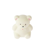 Grace & Gild Fun Fizzer White Bear 100g shaped like a teddy bear, finished in soft white with pink ear and bow details and a simple painted face.