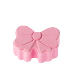 Grace & Gild Fun Fizzer Bow 130g in pink, shaped like a decorative bow with raised ribbon detailing.