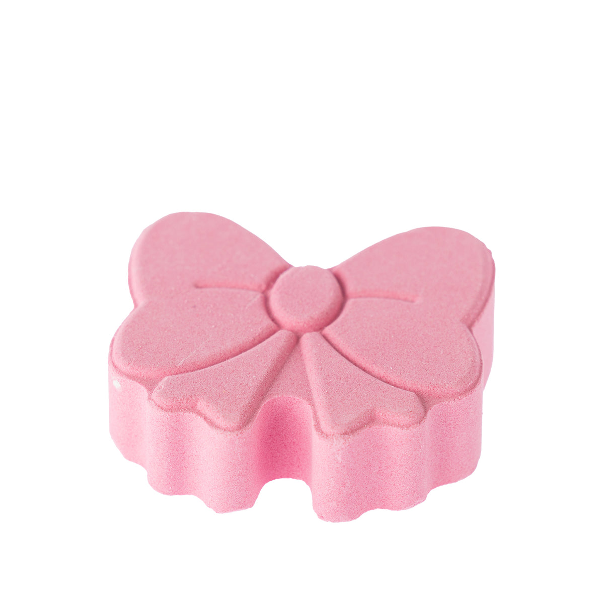 Grace & Gild Fun Fizzer Bow 130g in pink, shaped like a decorative bow with raised ribbon detailing.