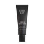 Smith & Co. Tabac & Cedarwood Hand & Nail Pomade 80ml in a matte black tube with grey lettering against a white background.