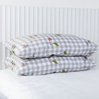Gracious Living Check Floral Pillowcase Pair 100% Cotton
