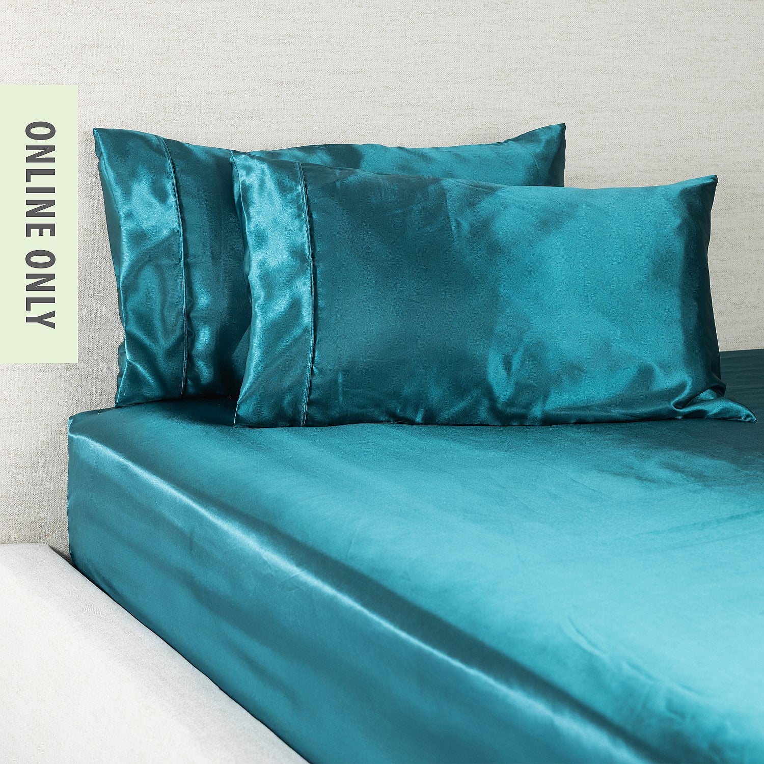 Hometones Sadie Satin Fitted Sheet & Pillowcase/s