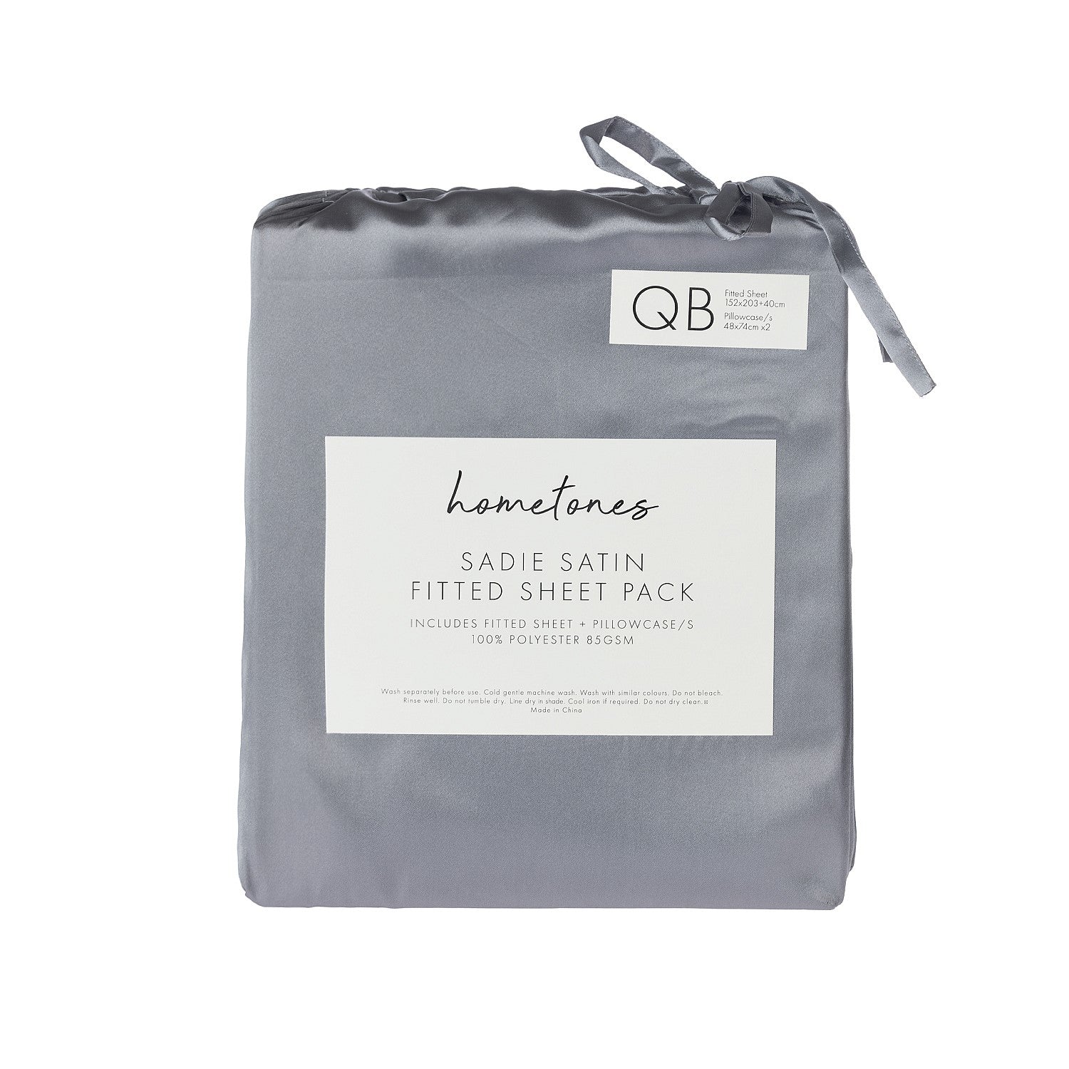 Hometones Sadie Satin Fitted Sheet & Pillowcase/s